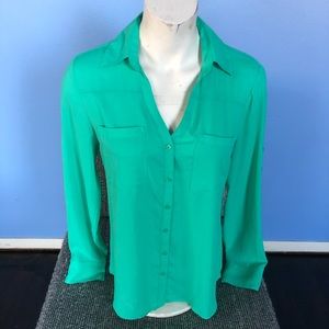 Express Emerald Jade Green Portofino Blouse